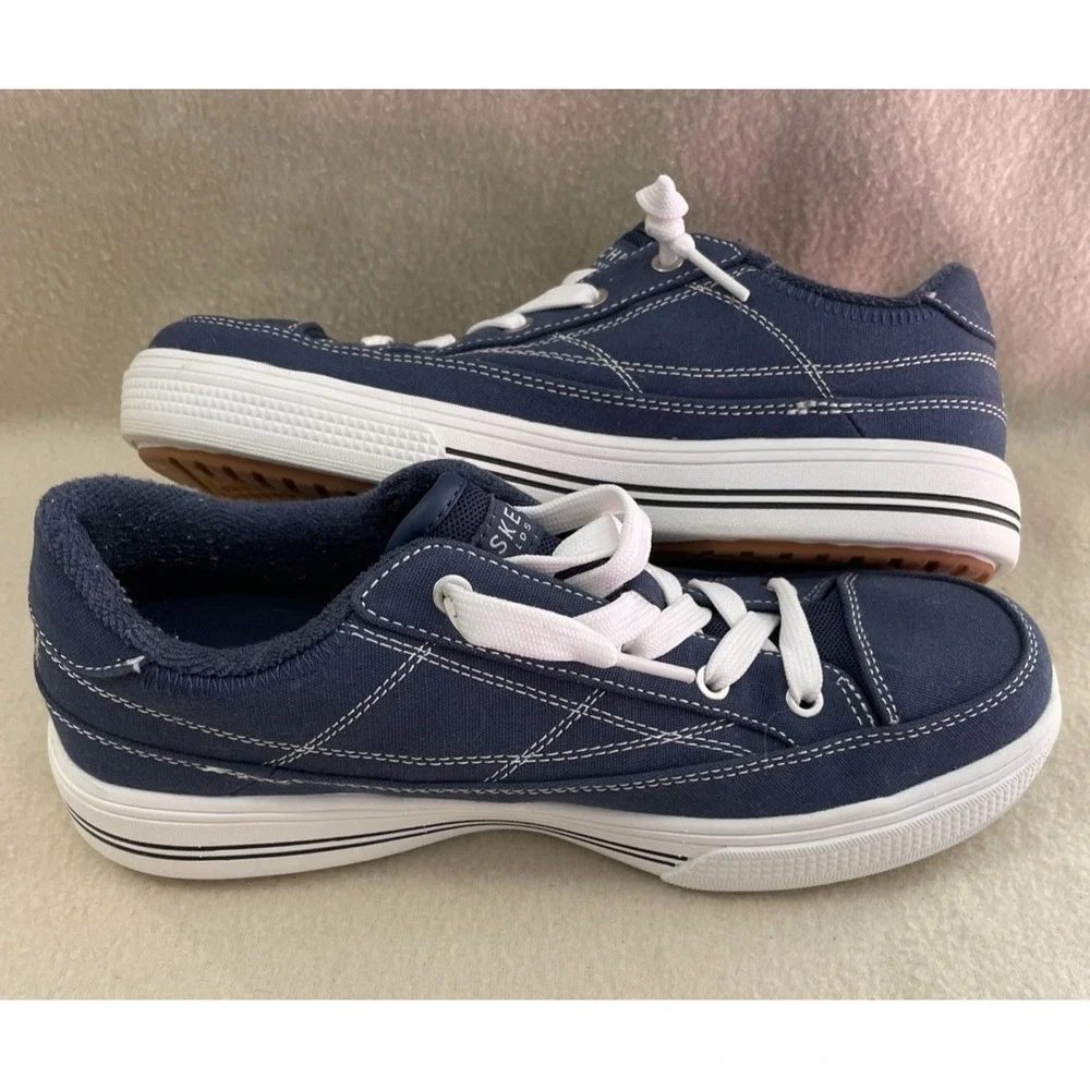 Skechers Los Angeles Arch Fit Arcade Meet Ya There Navy Sneakers Women Sz 6